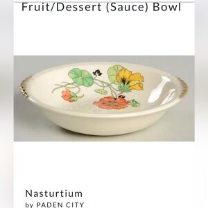 Nasturtium by PADEN CITY pottery fruit bowl made in USA 5.5”